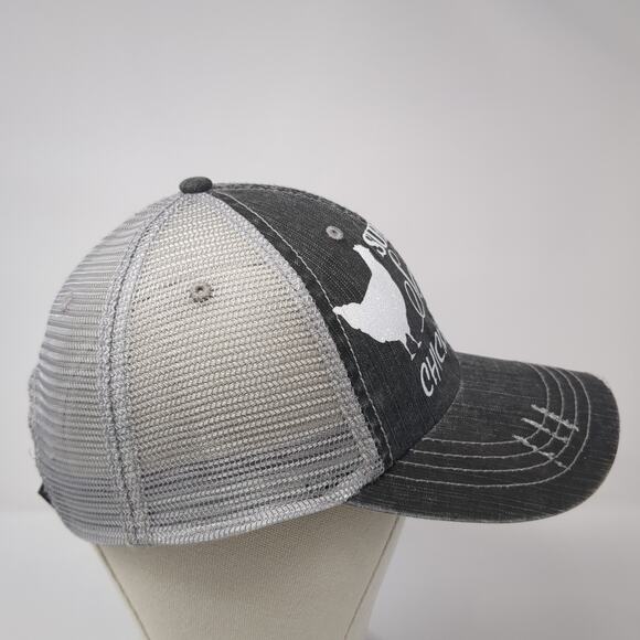 Super Sexy Chicken Lady Trucker Hat Gray OS Adjustable Mesh Back Distressed - Picture 4 of 8